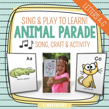 Kindergarten Alphabet Song - Animal Parade A-G | TPT
