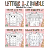 Kindergarten Alphabet Worksheets Letters A-Z Bundle