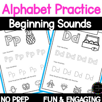 Kindergarten Alphabet Letter Tracing Coloring Handwriting Worksheets NO ...