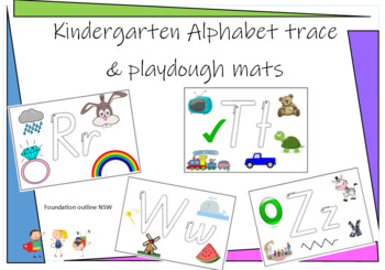 Preview of Kindergarten Alphabet trace and playdough mats