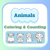 Kindergarten Animals for Coloring and Counting