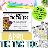 Kindergarten April Tic Tac Toe Center