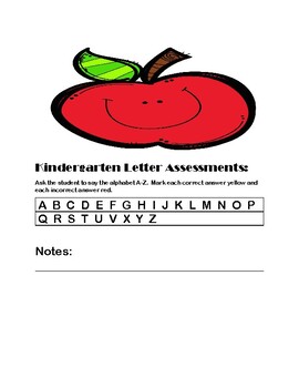 Preview of Kindergarten Assessment letter recognition letter naming readiness forms