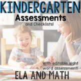 Kindergarten Assessment with Editable Sight Word Assessment