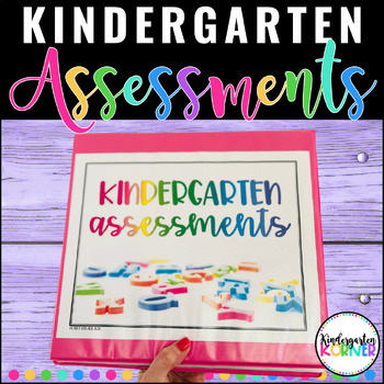 Preview of Kindergarten Assessments Binder BUNDLE -Math ELA Writing Virtual & Classroom Use