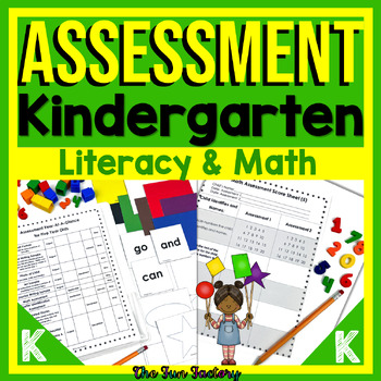 Preview of Kindergarten Assessment Tracker Back to School Mid Year & EOY - Math & Literacy