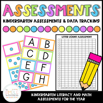 Preview of Kindergarten Assessments & Data Tracking | Literacy & Math Assessments