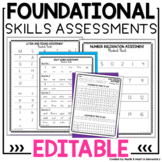 Kindergarten Assessments EDITABLE | ELA and Math
