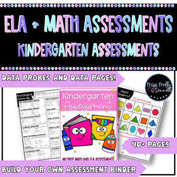 Preview of Kindergarten Assessment Binder: Math and Phonics Assessments for Report Card