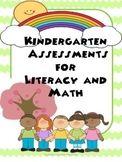 Kindergarten Assessments- Literacy and Math Assessments Me