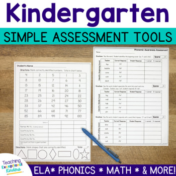 Preview of Kindergarten Assessments Pack