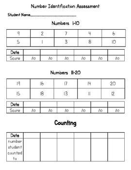 kindergarten assessments shapes letters numbers colors