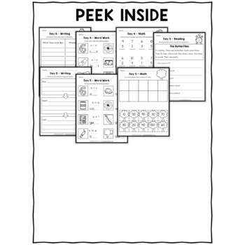 Kindergarten At Home Learning Packet - Week 1 by Nicole and Eliceo