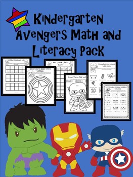 avengers super hero kindergarten math and literacy packet