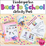 Kindergarten Back To School Activity Pack