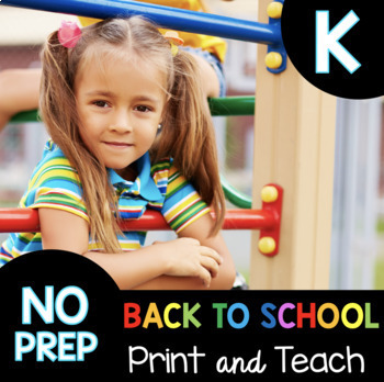 Preview of Kindergarten Back To School Distance Learning Independent Work Packet Worksheets