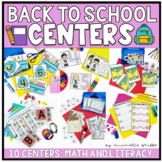 Kindergarten Back to School Centers ELA Math Literacy