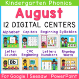 Kindergarten August Back to School Digital Phonics Centers
