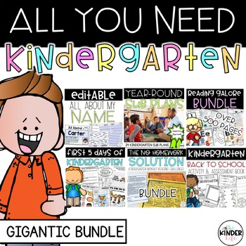 Preview of Kindergarten Back to School GIGANTIC Bundle | Kindergarten First Week of School