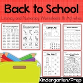 Kindergarten Back to School Literacy and Numeracy Workshee