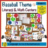 Kindergarten Baseball Themed Literacy & Math Centers & Activities