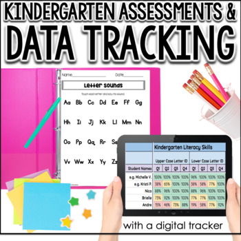 Preview of Kindergarten Assessments & Data Tracking for the Year (w/ Digital Tracker)