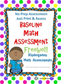 Kindergarten Baseline Math Assessment by JuJu's Kinders | TpT
