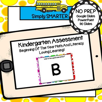 Preview of Kindergarten Beginning Of The Year Digital Assessments For Google Slides