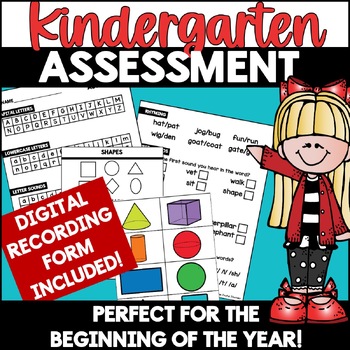 Preview of Kindergarten Readiness Beginning of the Year Assessment Checklist Packet