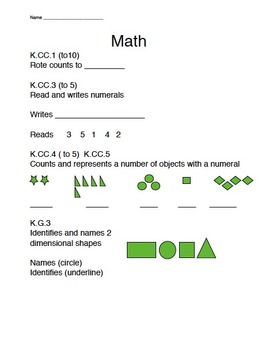 kindergarten beginning of the year math review kcc1 kcc3 kcc4 k