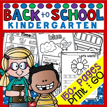 Preview of Kindergarten Beginning of the Year Worksheet Activities Back to School First Day