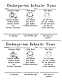 Kindergarten Behavior New (Daily Behavior Rubric) 