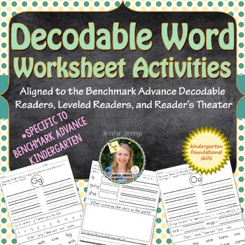 Preview of Kindergarten Benchmark Advance Leveled Reader Worksheets