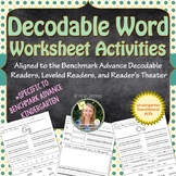 Kindergarten Benchmark Advance Leveled Reader Worksheets