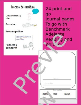 Preview of Kindergarten Benchmark Writing Journal Companion/Diario de Escritura Module C.6