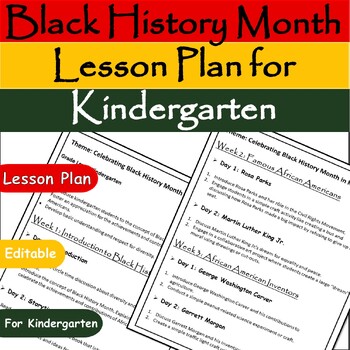 Preview of Kindergarten Black History Month Lesson Plan/ Celebrate Diversity/ February BHM