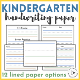 Kindergarten Blank Lined Handwriting Paper - Letter or Num