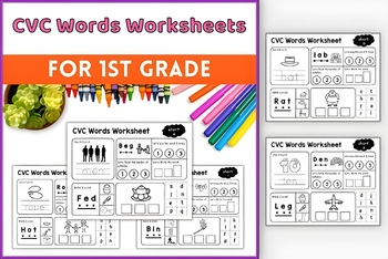 Preview of Kindergarten Blending Sounds CVC Words