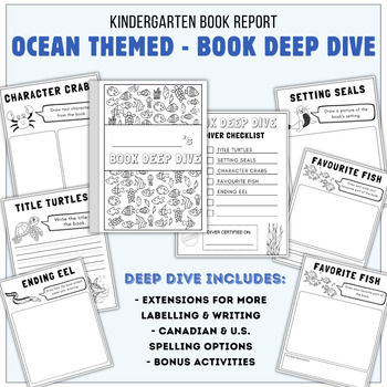 Preview of Kindergarten Book Report - Ocean Themed Book Deep Dive
