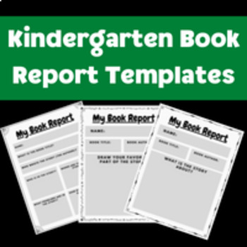 Preview of Kindergarten Book Report Worksheets