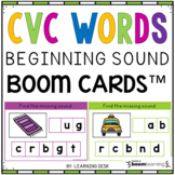 CVC Words Missing Beginning Sounds Kindergarten Boom Cards