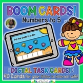 Kindergarten Boom Cards | Numbers to 5 | Count, Order, Wri