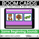 Kindergarten Boom Cards™ Same Beginning Sound {Purple Deck