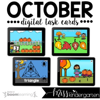 Preview of October Boom Cards™ for Kindergarten