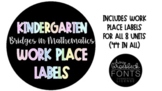 Kindergarten Bridges Work Place Labels