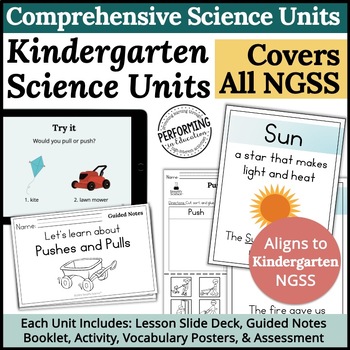 Preview of Kindergarten Bundle | All NGSS Science Units | Includes Lessons, Notes, Labs