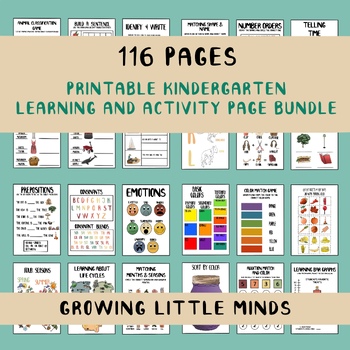Preview of Kindergarten Bundle| Alphabet| Math| Art| Science| Worksheets