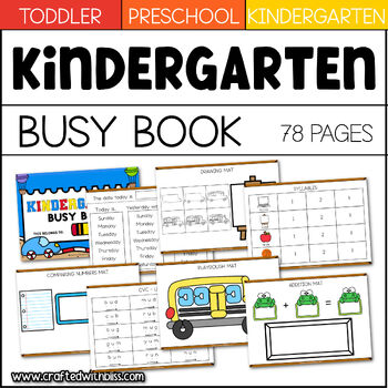 Kindergarten Busy Book Binder Quiet Book Math And Literacy Centers