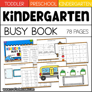 Preview of Kindergarten Busy Book Binder Quiet Book Math And Literacy Centers