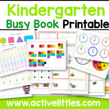 Kindergarten Busy Book Printable by Active Littles | TpT